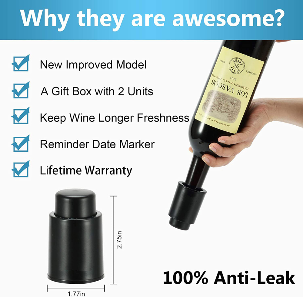 Wine Bottle Stoppers Reusable  - đánh giá và giá Wine Preservation Pump