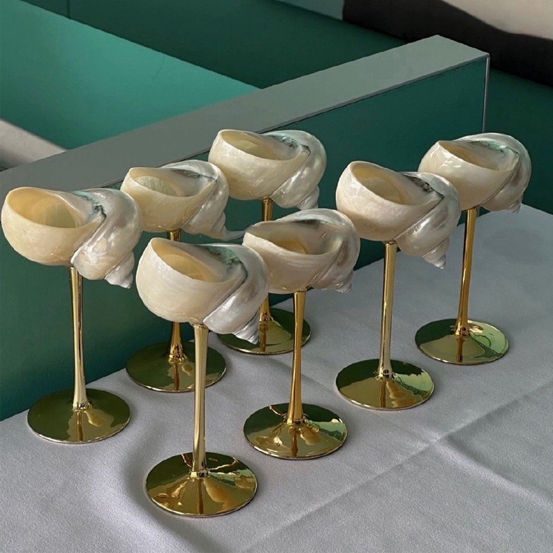 Natural Conch Wine Glass Bar a - đánh giá và giá Home Bar And Cabinet