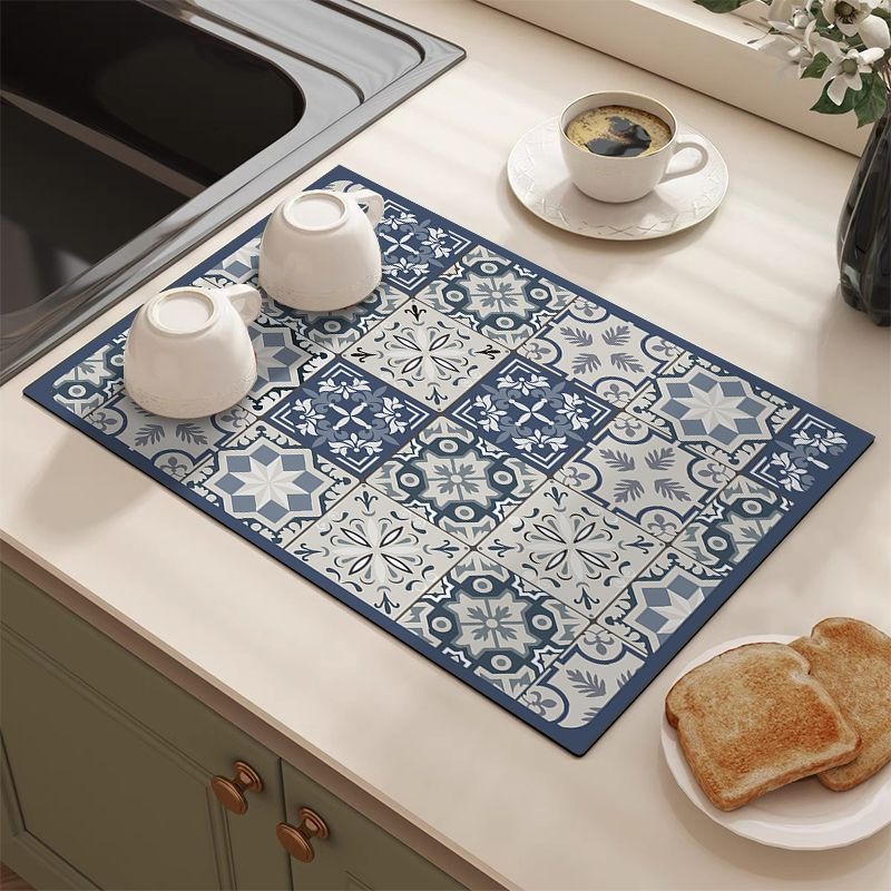 Retro Tile Pattern Absorbent D - đánh giá và giá Bar Mat Rubber