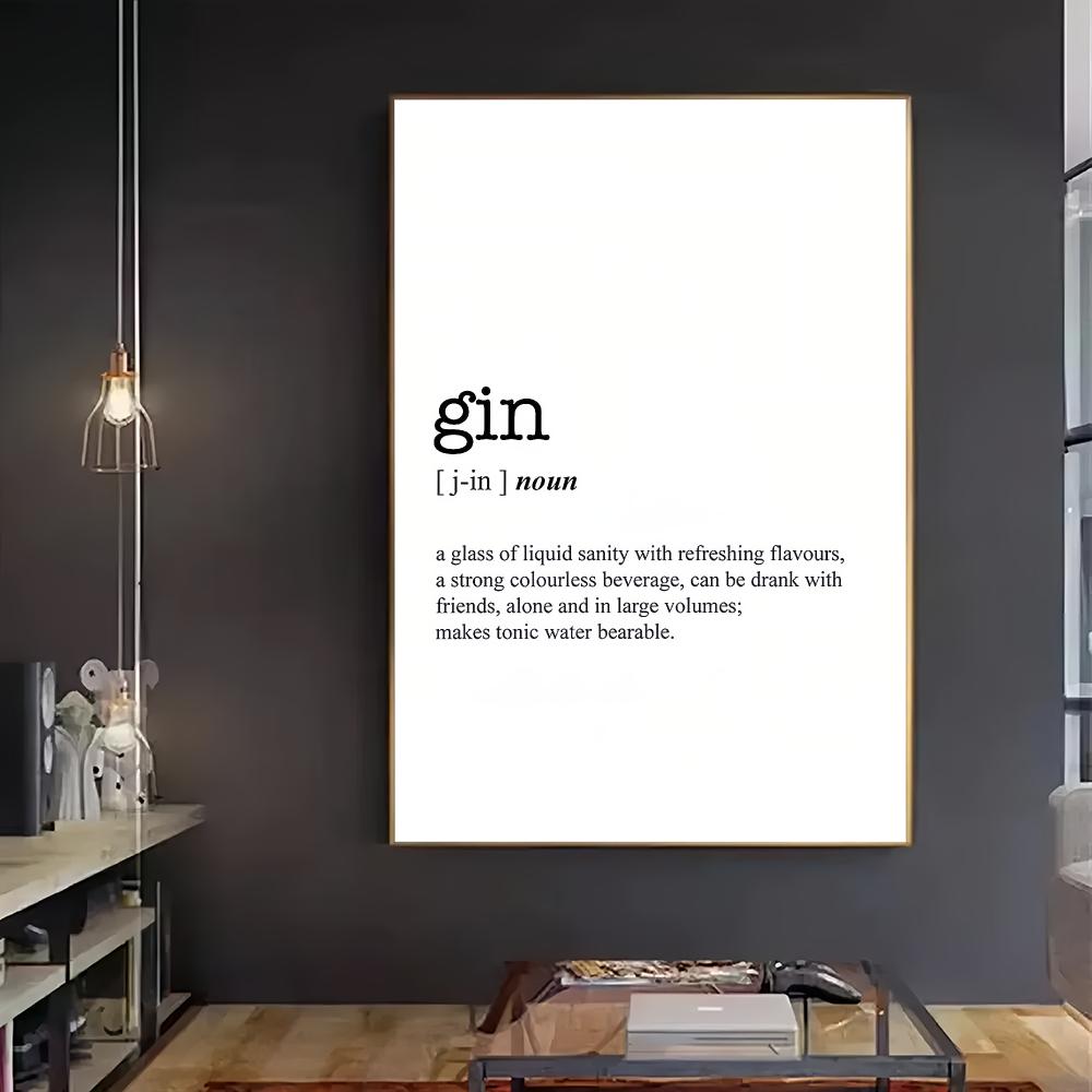 GIN Word Definition HD Wall Ar - đánh giá và giá Home Bar Word
