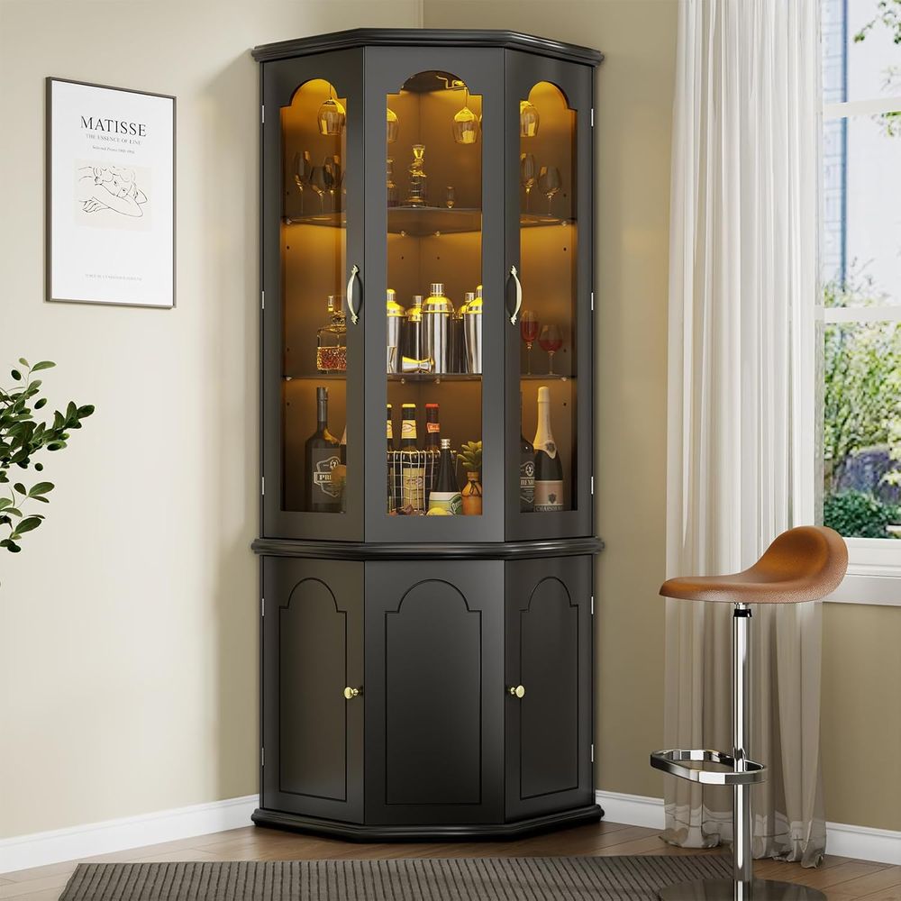 Illuminated Bar Cabinet with T - đánh giá và giá Home Bar And Cabinet