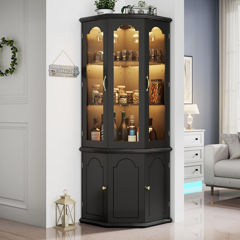 Illuminated Bar Cabinet with T - đánh giá và giá Home Bar And Cabinet
